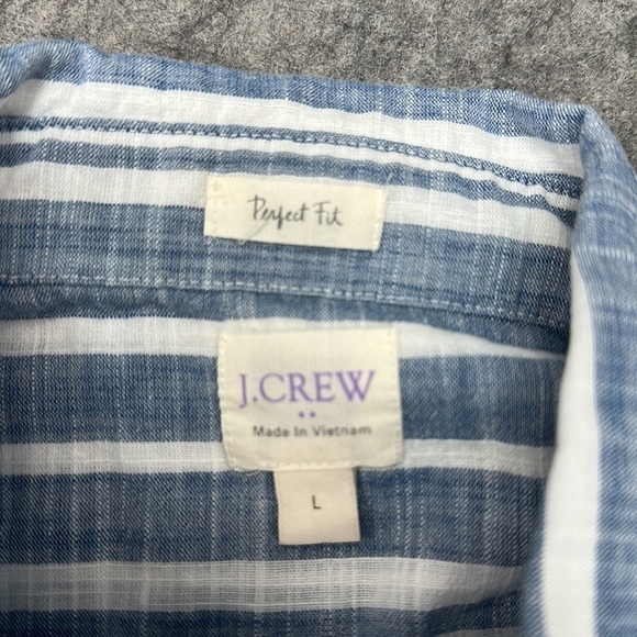 J Crew Women’s Blue And White Striped Button Up Shirt EUC - Picture 3 of 7